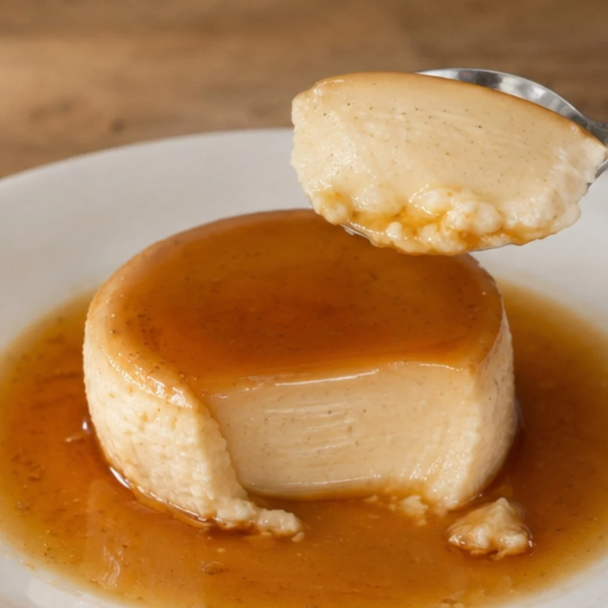 Vanilla crème caramel with Madagascar vanilla and amber caramel